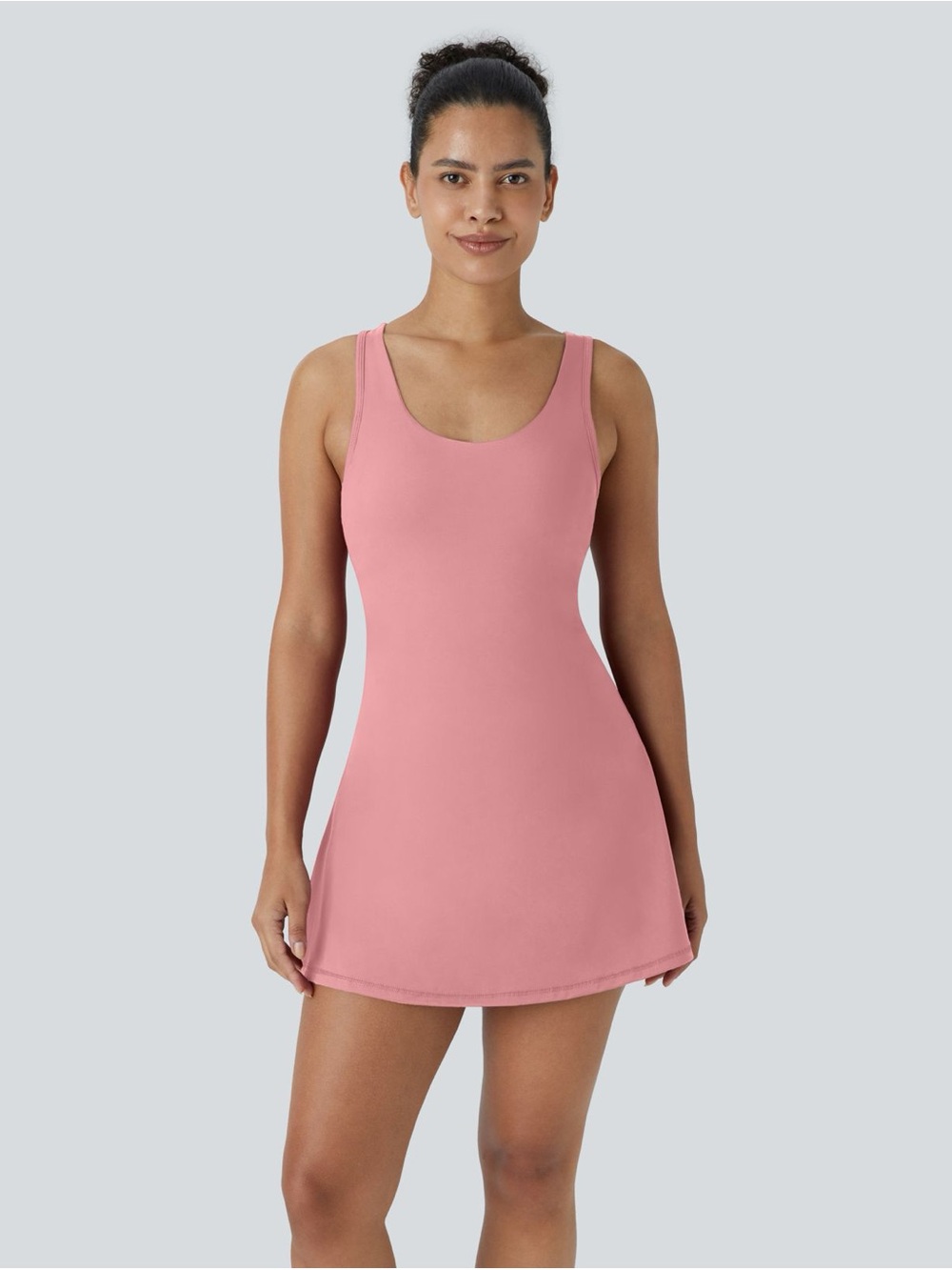 HALARA SoftlyZero Airy Racerback Cut Out 2 in 1 pocket Tennis Dress ROSEPINK